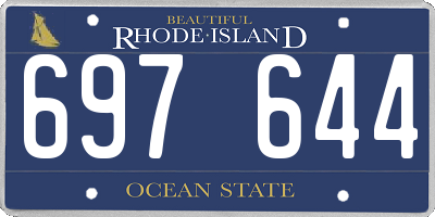 RI license plate 697644