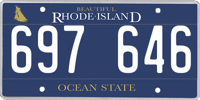 RI license plate 697646