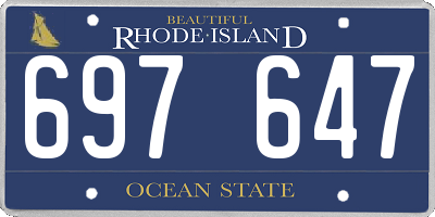 RI license plate 697647
