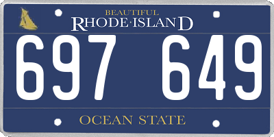 RI license plate 697649