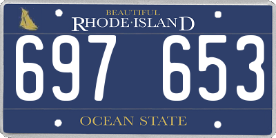RI license plate 697653