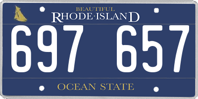 RI license plate 697657