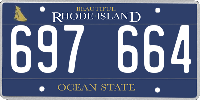 RI license plate 697664