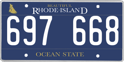 RI license plate 697668