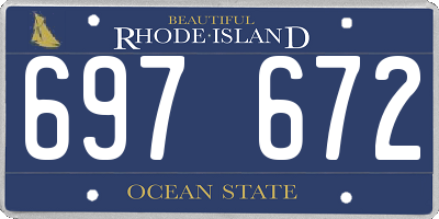 RI license plate 697672