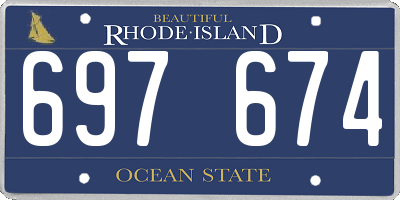 RI license plate 697674