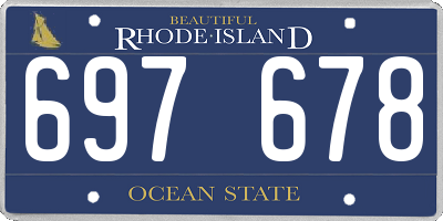 RI license plate 697678