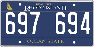 RI license plate 697694