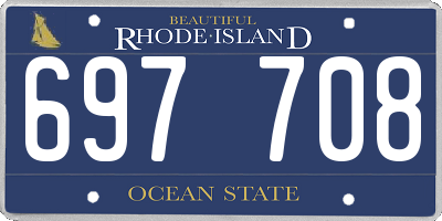RI license plate 697708