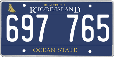 RI license plate 697765