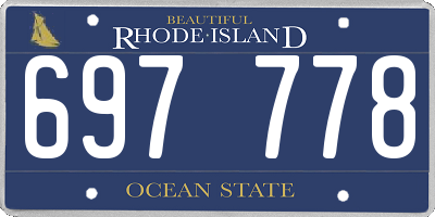 RI license plate 697778