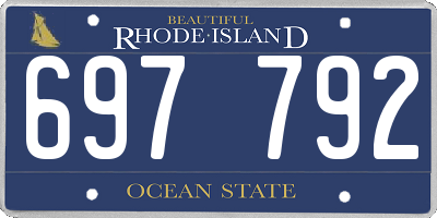 RI license plate 697792