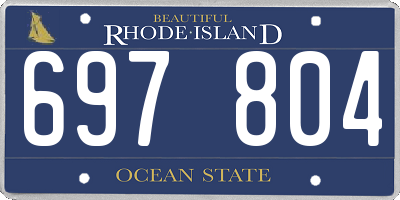 RI license plate 697804