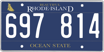 RI license plate 697814