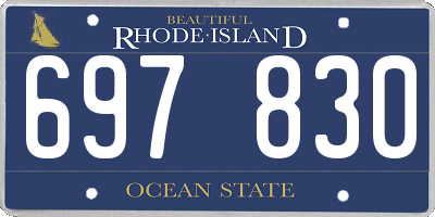 RI license plate 697830