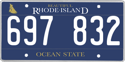 RI license plate 697832