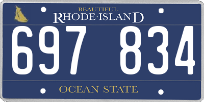 RI license plate 697834