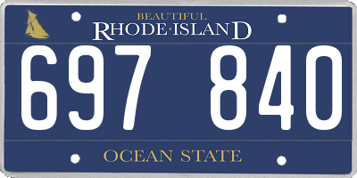 RI license plate 697840