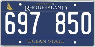 RI license plate 697850