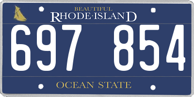 RI license plate 697854