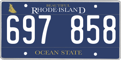 RI license plate 697858