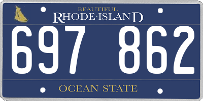 RI license plate 697862