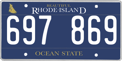 RI license plate 697869
