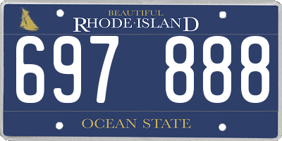 RI license plate 697888