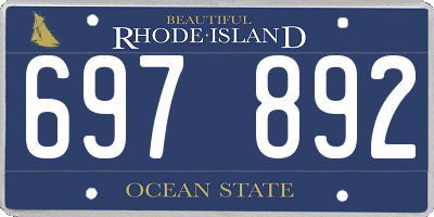 RI license plate 697892