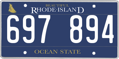 RI license plate 697894
