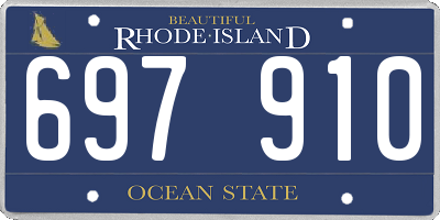 RI license plate 697910
