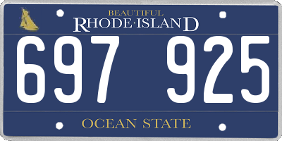RI license plate 697925