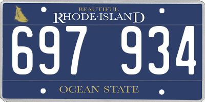 RI license plate 697934