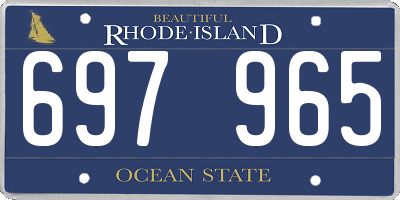 RI license plate 697965