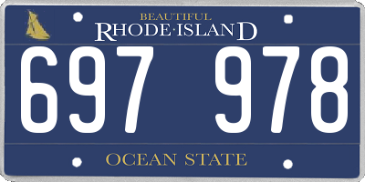 RI license plate 697978