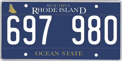 RI license plate 697980