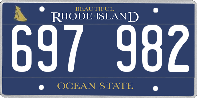 RI license plate 697982