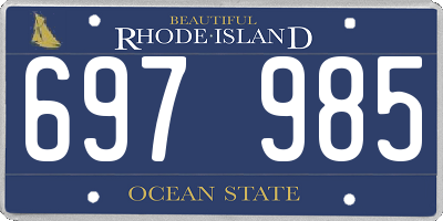 RI license plate 697985