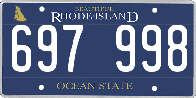 RI license plate 697998