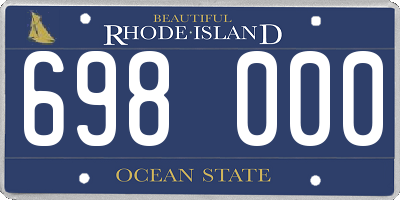 RI license plate 698000