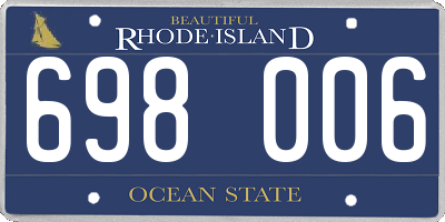 RI license plate 698006