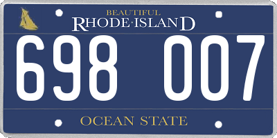 RI license plate 698007
