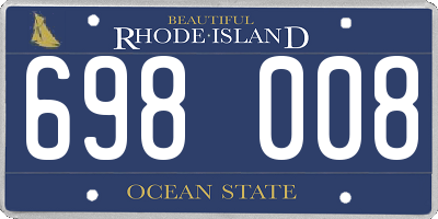 RI license plate 698008
