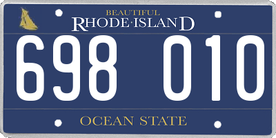 RI license plate 698010