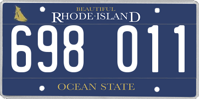 RI license plate 698011