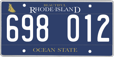 RI license plate 698012