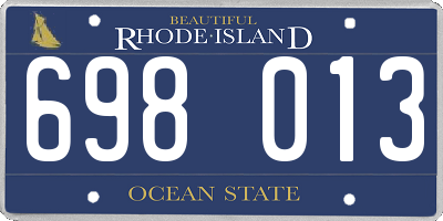 RI license plate 698013