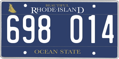 RI license plate 698014