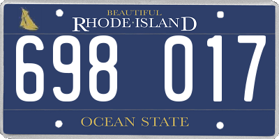 RI license plate 698017