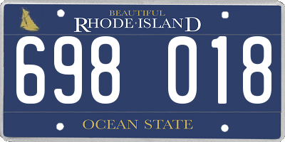 RI license plate 698018